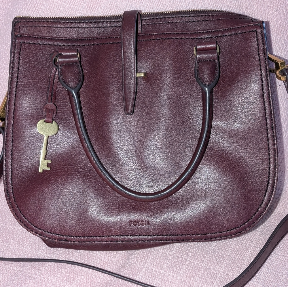 Fossil Ryder Satchel Plum